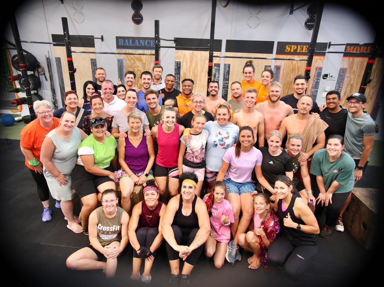 Athletes working out